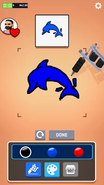 Ink Inc. - Tattoo Drawing [МОД: Меню, Бесконечные монеты и Открытые уровни] Screenshot 2