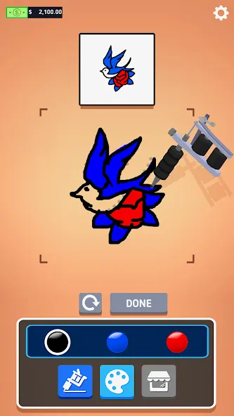 Ink Inc. - Tattoo Drawing [МОД: Меню, Бесконечные монеты и Открытые уровни] Screenshot 3