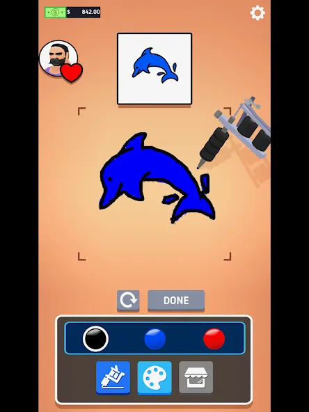 Ink Inc. - Tattoo Drawing [МОД: Меню, Бесконечные монеты и Открытые уровни] Screenshot 5