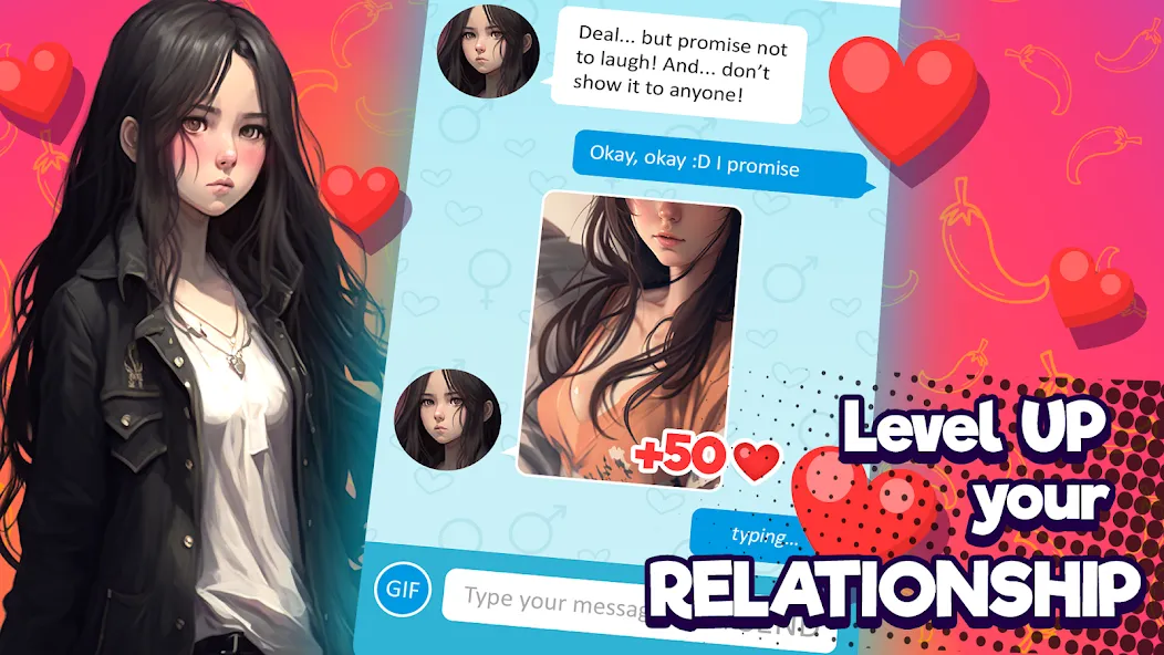 Anime Girlfriend - AI Chat (Аниме Грлфренд) [МОД: Много монет, Открытые уровни и Мега MOD] Screenshot 2