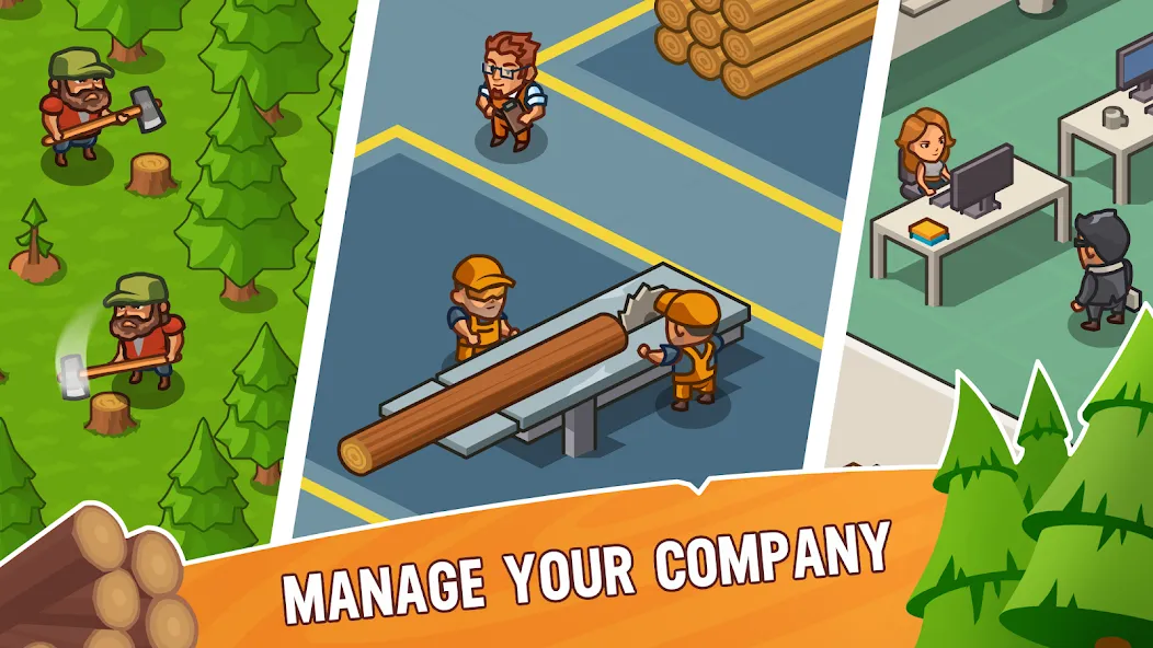 Lumber Inc Tycoon (Ламбер инк тайкун) [МОД: Все открыто, Дополнительные деньги и Меню MOD] Screenshot 2