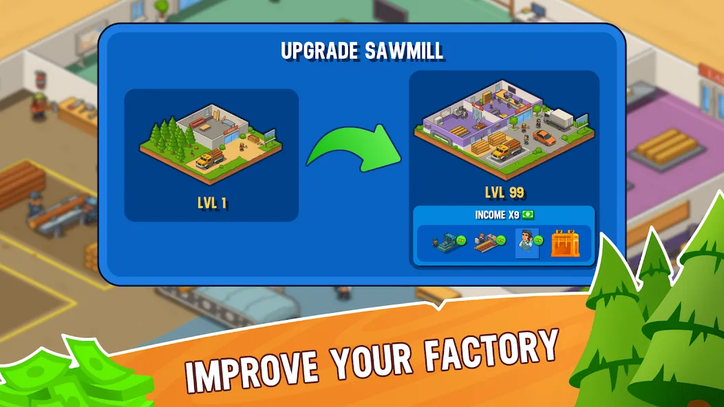 Lumber Inc Tycoon (Ламбер инк тайкун) [МОД: Все открыто, Дополнительные деньги и Меню MOD] Screenshot 4
