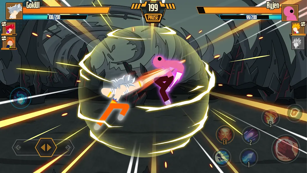 Stickman Dragon Fight - Super (Стикмен Дракон Файт) [МОД: Бесконечные деньги, Монеты и Мега MOD] Screenshot 1