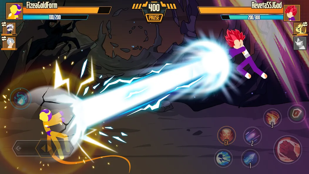 Stickman Dragon Fight - Super (Стикмен Дракон Файт) [МОД: Бесконечные деньги, Монеты и Мега MOD] Screenshot 2