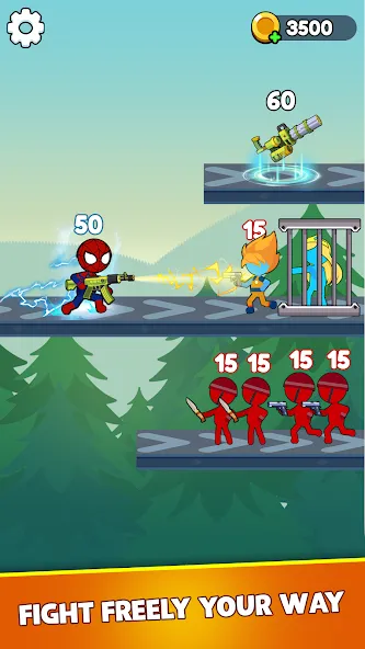 Stick Shooter: Battle Game (Стик Шутер) [МОД: Все открыто, Дополнительные деньги и Меню MOD] Screenshot 1