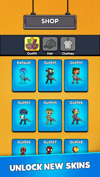 Stick Shooter: Battle Game (Стик Шутер) [МОД: Все открыто, Дополнительные деньги и Меню MOD] Screenshot 4