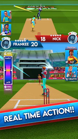 Stick Cricket Clash (тик Крикет Клаш) [МОД: Много монет, Открытые уровни и Мега MOD] Screenshot 1
