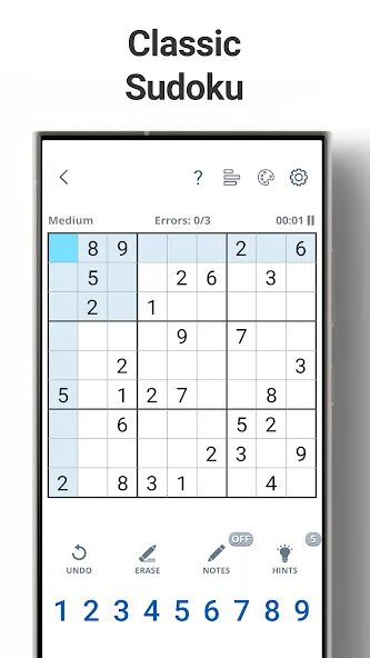 Sudoku Levels: Daily Puzzles [МОД: Деньги, Монеты и Меню MOD] Screenshot 1