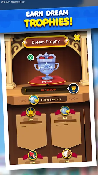 Disney POP TOWN (Дисней ПОП Таун) [МОД: Меню, Бесконечные монеты и Открытые уровни] Screenshot 2