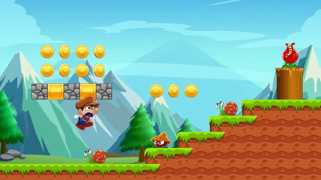 Super Bino Go:Adventure Jungle (Супер Бино Го) [МОД: Много монет, Открытые уровни и Мега MOD] Screenshot 1