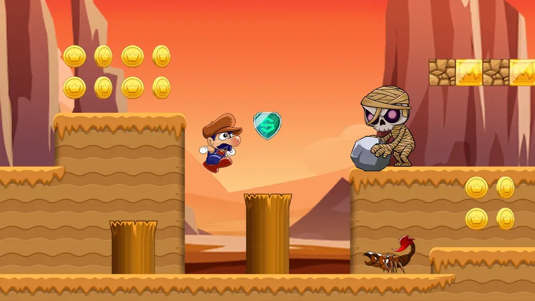 Super Bino Go:Adventure Jungle (Супер Бино Го) [МОД: Много монет, Открытые уровни и Мега MOD] Screenshot 2
