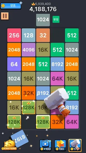 Drop Merge : Number Puzzle (Дроп Мердж) [МОД: Бесконечные деньги, Монеты и Мега MOD] Screenshot 5