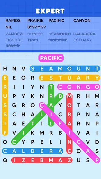 Word Search Puzzle Challenge (Уордсрч Пазл Челлендж) [МОД: Бесконечные деньги, Монеты и Мега MOD] Screenshot 2