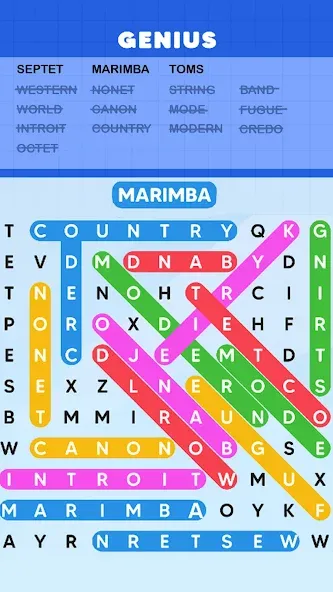 Word Search Puzzle Challenge (Уордсрч Пазл Челлендж) [МОД: Бесконечные деньги, Монеты и Мега MOD] Screenshot 3