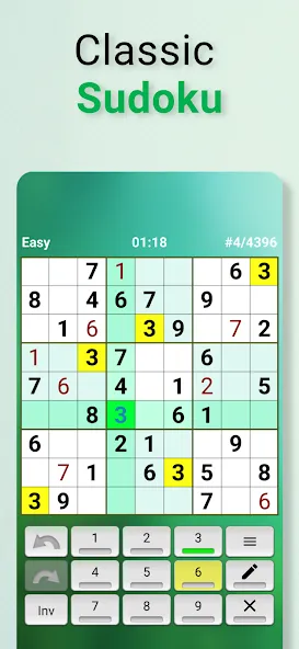 Sudoku offline (Судоку оффлайн) [МОД: Все открыто, Дополнительные деньги и Меню MOD] Screenshot 1