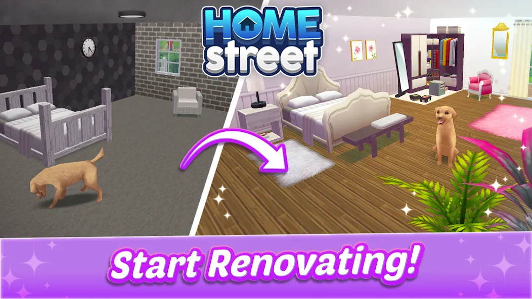 Home Street - Dream House Sim [МОД: Бесконечные деньги, Монеты и Мега MOD] Screenshot 2