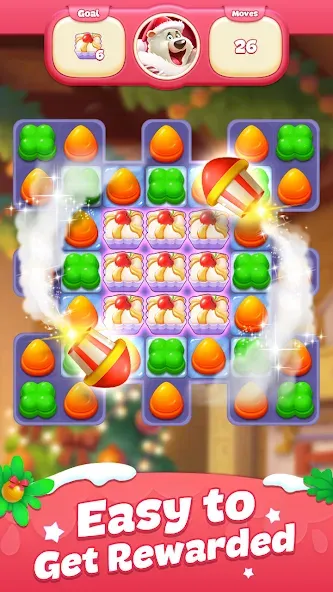 Sweet Candy Match: Puzzle Game (Свит Кэнди Матч) [МОД: Бесконечные деньги, Монеты и Мега MOD] Screenshot 3