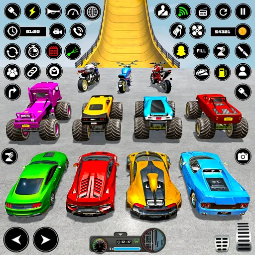 Crazy Ramp Car Stunt Master 3D (Крэйзи Рэмп Кар Стант Мастер 3Д) [МОД: Все открыто, Дополнительные деньги и Меню MOD] Screenshot 2