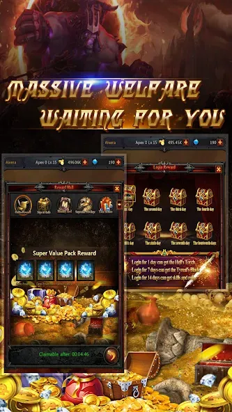 Dark God of War：Idle AFK RPG [МОД: Много монет, Открытые уровни и Мега MOD] Screenshot 5