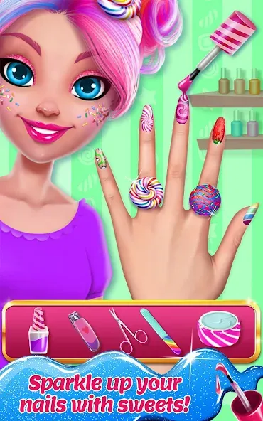Candy Makeup Beauty Game [МОД: Все открыто, Дополнительные деньги и Меню MOD] Screenshot 3