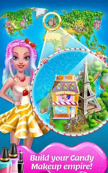 Candy Makeup Beauty Game [МОД: Все открыто, Дополнительные деньги и Меню MOD] Screenshot 5