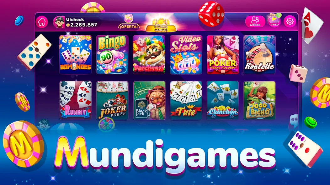 MundiGames: Bingo Slots Casino (Мундийуэгос) [МОД: Бесконечные деньги, Монеты и Мега MOD] Screenshot 1