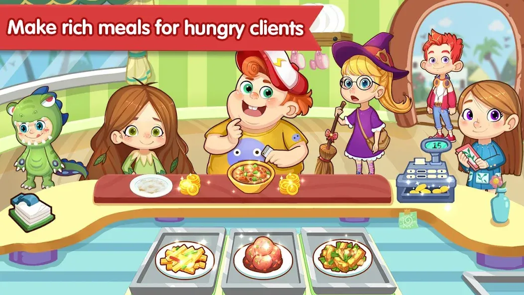 Happy Kitchen World [МОД: Меню, Бесконечные монеты и Открытые уровни] Screenshot 4
