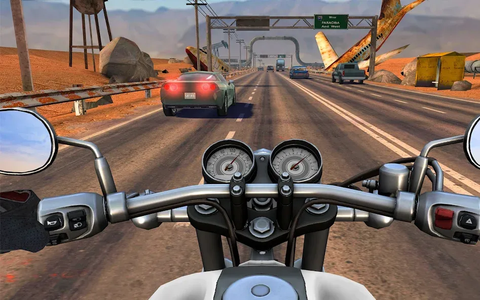 Moto Rider GO: Highway Traffic (Мото Райдер ГО) [МОД: Все открыто, Дополнительные деньги и Меню MOD] Screenshot 1