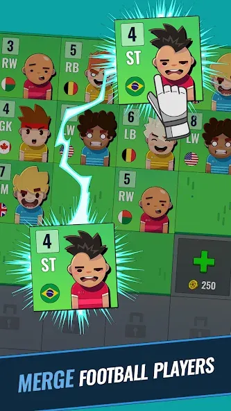 Merge Football Manager: Soccer (Мерж Футбол Менеджер) [МОД: Все открыто, Дополнительные деньги и Меню MOD] Screenshot 2