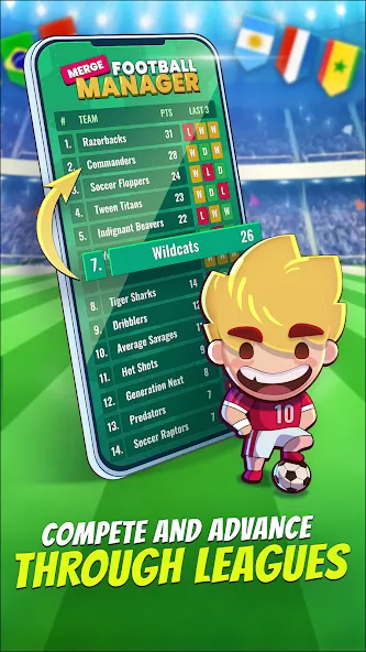 Merge Football Manager: Soccer (Мерж Футбол Менеджер) [МОД: Все открыто, Дополнительные деньги и Меню MOD] Screenshot 3