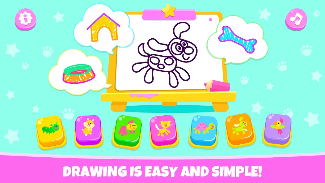 Drawing for kids! Toddler draw [МОД: Меню, Бесконечные монеты и Открытые уровни] Screenshot 1