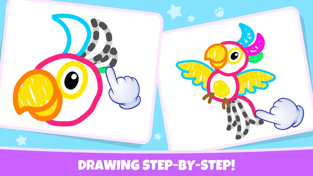 Drawing for kids! Toddler draw [МОД: Меню, Бесконечные монеты и Открытые уровни] Screenshot 3