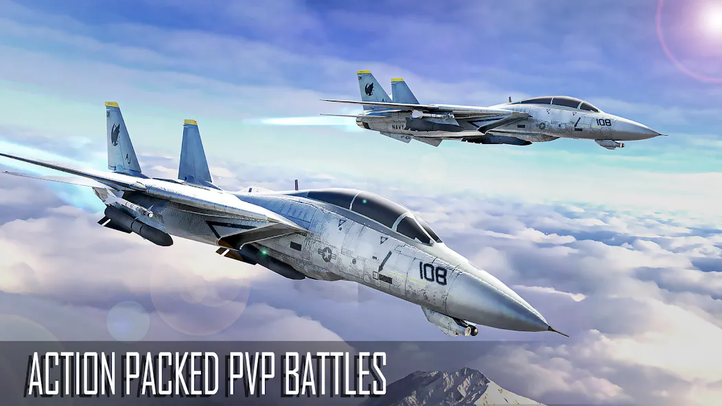 Jet Fighter: Sky Combat 3D (Джет Файтер) [МОД: Все открыто, Дополнительные деньги и Меню MOD] Screenshot 1