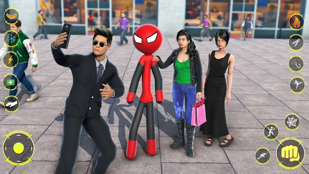 StickMan Rope Hero Spider Game (Стикмен Роуп Хиро Спайдер Гейм) [МОД: Меню, Бесконечные монеты и Открытые уровни] Screenshot 2