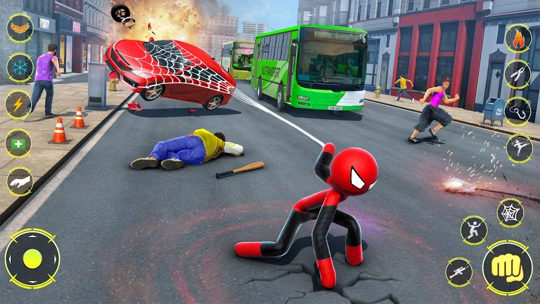 StickMan Rope Hero Spider Game (Стикмен Роуп Хиро Спайдер Гейм) [МОД: Меню, Бесконечные монеты и Открытые уровни] Screenshot 3