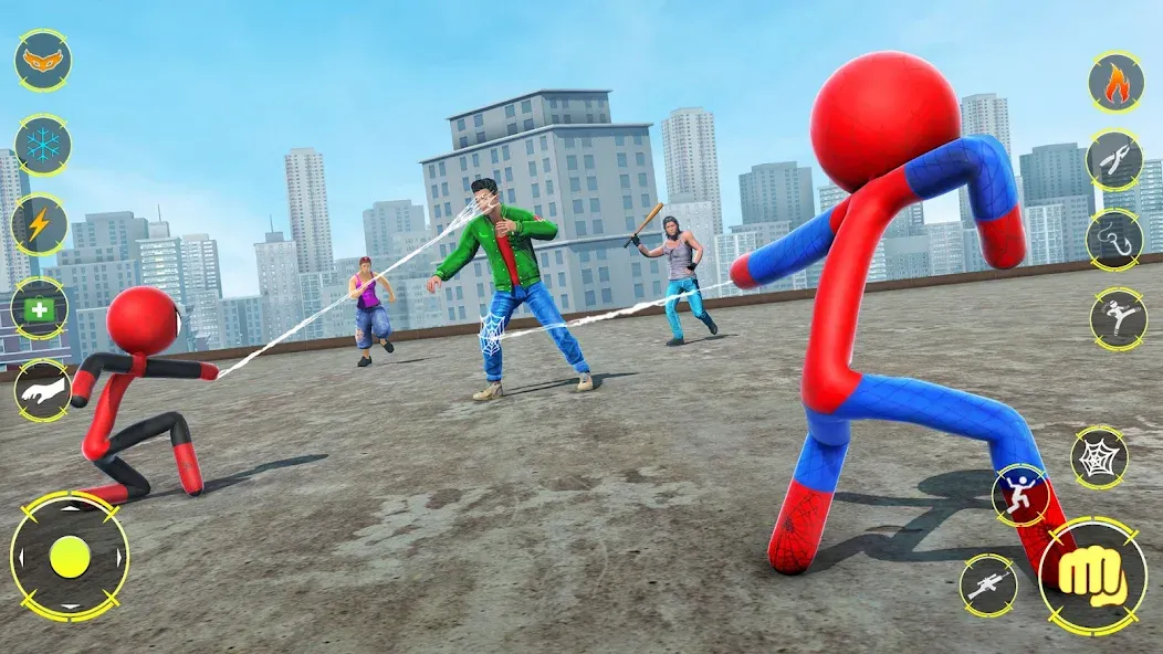 StickMan Rope Hero Spider Game (Стикмен Роуп Хиро Спайдер Гейм) [МОД: Меню, Бесконечные монеты и Открытые уровни] Screenshot 4