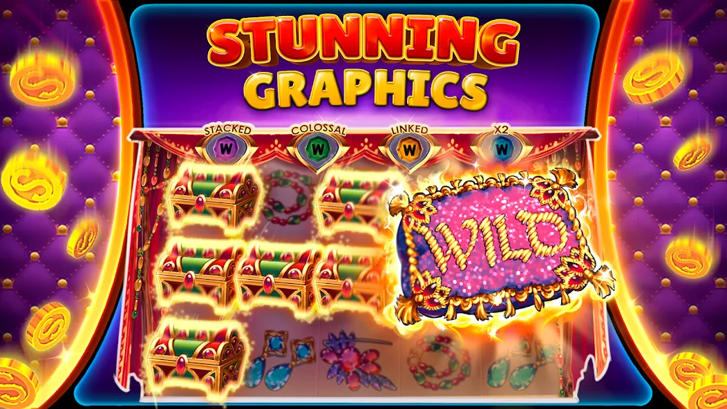 Slots UP - online casino game (Слотс АП) [МОД: Все открыто, Дополнительные деньги и Меню MOD] Screenshot 3