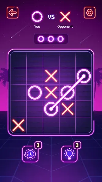Tic Tac Toe - Offline XOXO (Тиктактое) [МОД: Меню, Бесконечные монеты и Открытые уровни] Screenshot 1