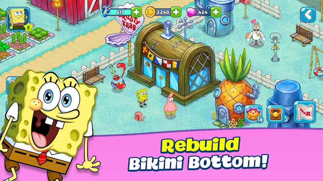 SpongeBob Adventures: In A Jam (Спанч Боб приключения) [МОД: Все открыто, Дополнительные деньги и Меню MOD] Screenshot 1