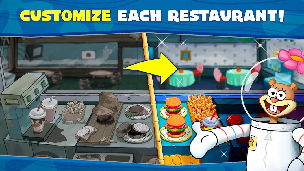 SpongeBob: Krusty Cook-Off [МОД: Много денег, Монет и Все открыто] Screenshot 5