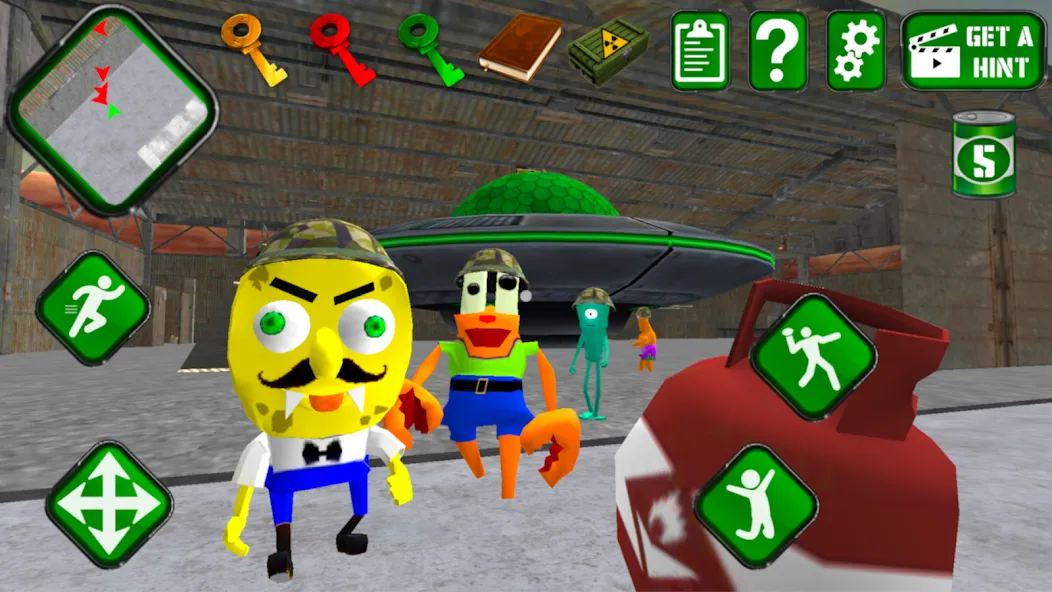 Sponge Area 51. Neighbor Alien [МОД: Все открыто, Дополнительные деньги и Меню MOD] Screenshot 3