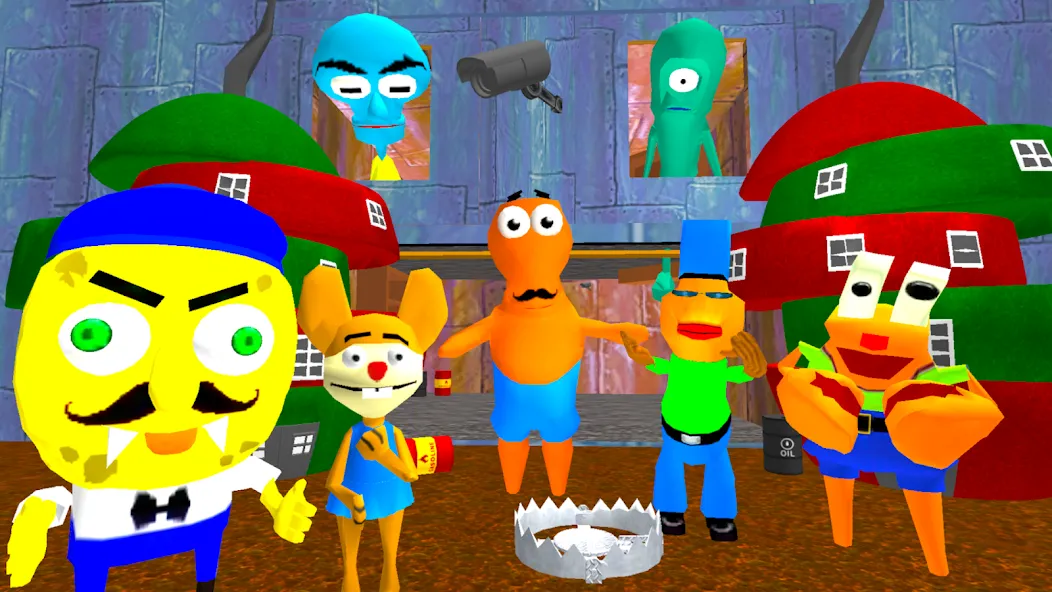 Sponge Neighbor Escape 3D (Спонж Сосед Побег 3D) [МОД: Бесконечные деньги, Монеты и Мега MOD] Screenshot 1