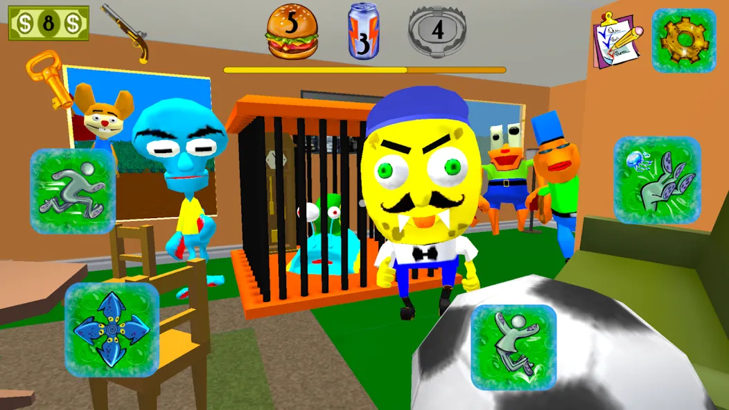 Sponge Neighbor Escape 3D (Спонж Сосед Побег 3D) [МОД: Бесконечные деньги, Монеты и Мега MOD] Screenshot 2