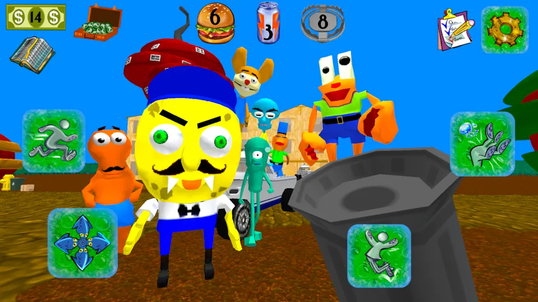 Sponge Neighbor Escape 3D (Спонж Сосед Побег 3D) [МОД: Бесконечные деньги, Монеты и Мега MOD] Screenshot 3