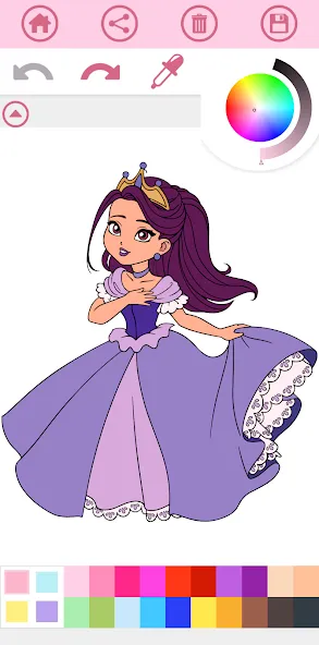Princess Coloring Book Game [МОД: Бесконечные деньги, Монеты и Мега MOD] Screenshot 3