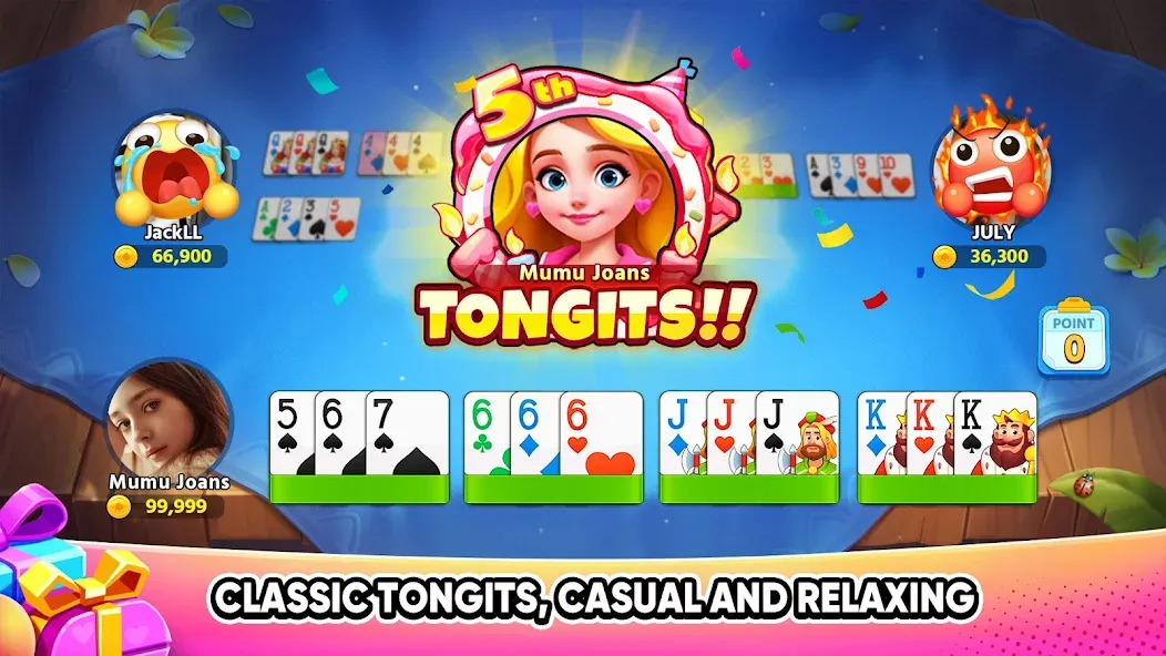 Tongits Go - Mines Slots Pusoy (Тонгитс Го) [МОД: Деньги, Монеты и Меню MOD] Screenshot 1
