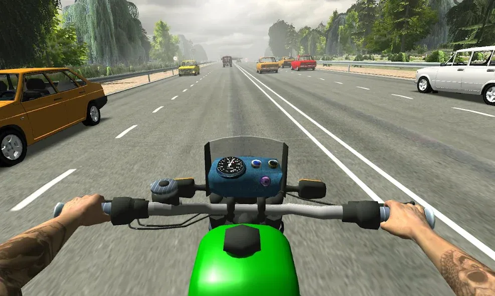 Russian Moto Traffic Rider 3D [МОД: Много денег, Монет и Все открыто] Screenshot 3