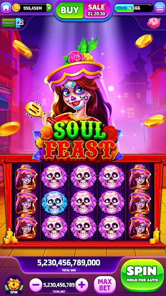 Spin To Rich - Vegas Slots (Спин Ту Рич) [МОД: Много монет, Открытые уровни и Мега MOD] Screenshot 2
