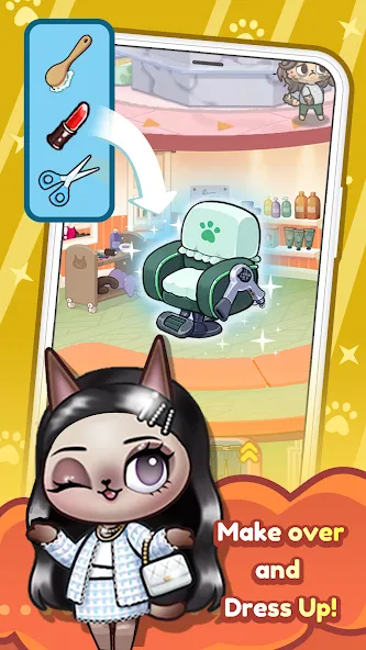 Idle Cat Makeover: Hair Salon [МОД: Деньги, Монеты и Меню MOD] Screenshot 5