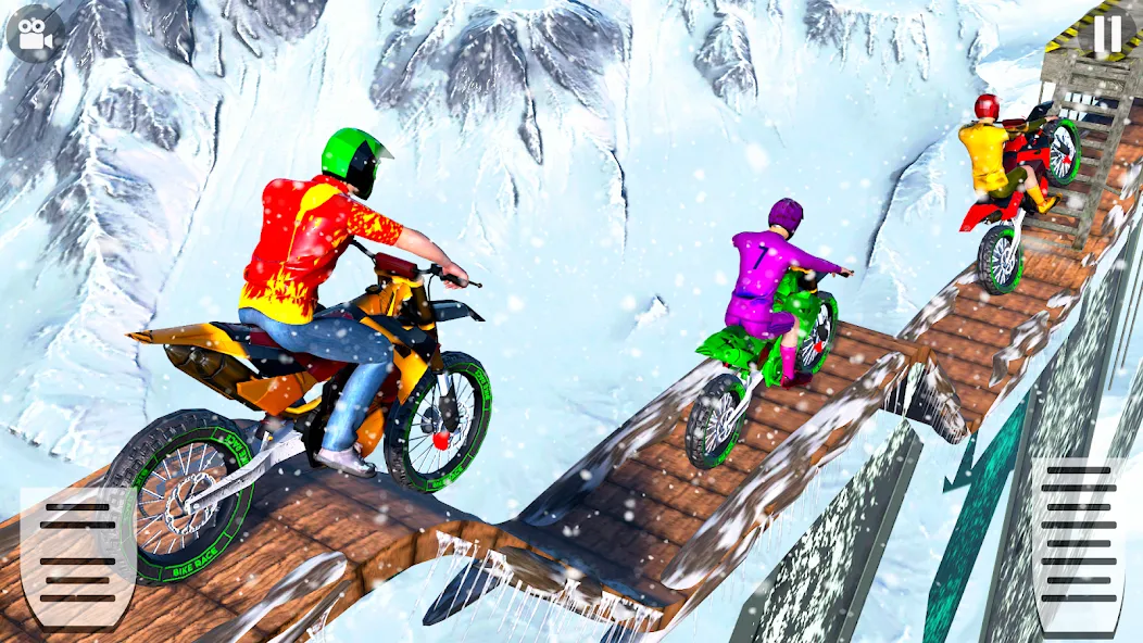 Snow Tricky Bike Stunt Race 3D [МОД: Много монет, Открытые уровни и Мега MOD] Screenshot 4